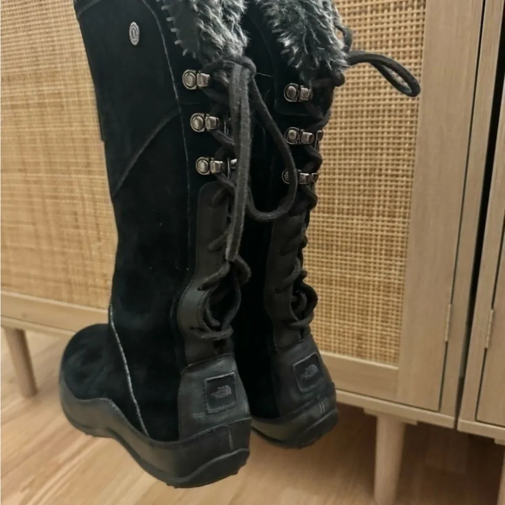 The North Face Janey II‎ Waterproof Black Leather Winter Snow Boots Size 7.5